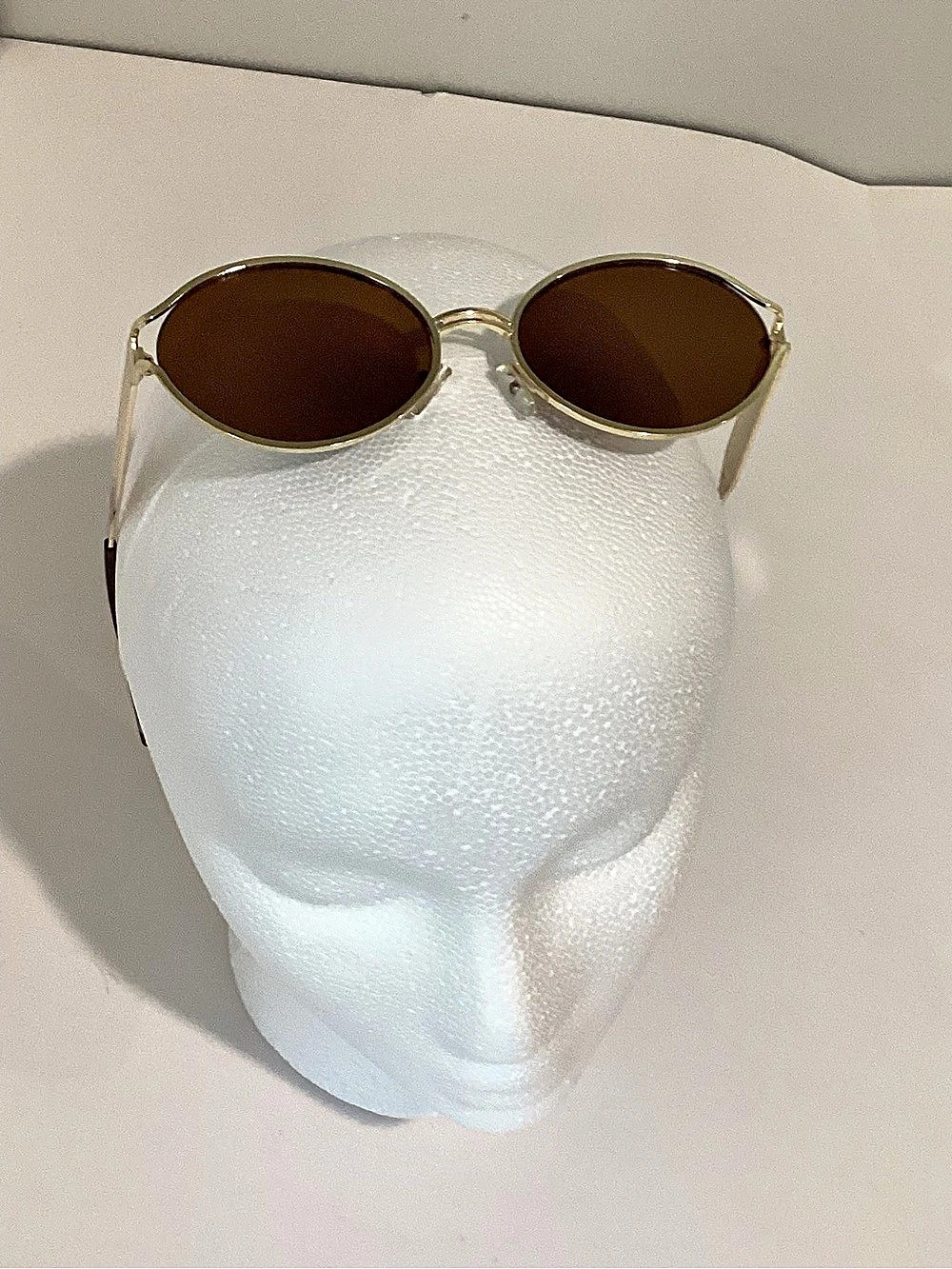 Daisy Metal Gold Brown Oval Sunglasses